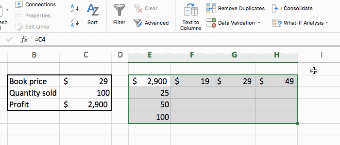 how to launch the data table tool in excel
