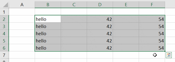 delete the content of cells by dragging the selection with the fill handle in excel